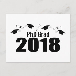 Carte Postale PhD Grad 2018 Postcard Party Invitation (Casquette