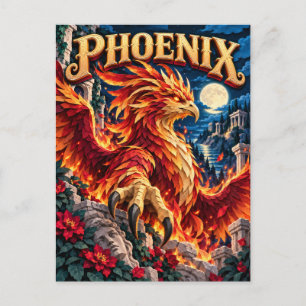 Carte Postale Phénix, Monstre de Papier Découpé