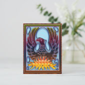 Carte Postale Phénix s'élevant des cendres et des flammes (Debout devant)