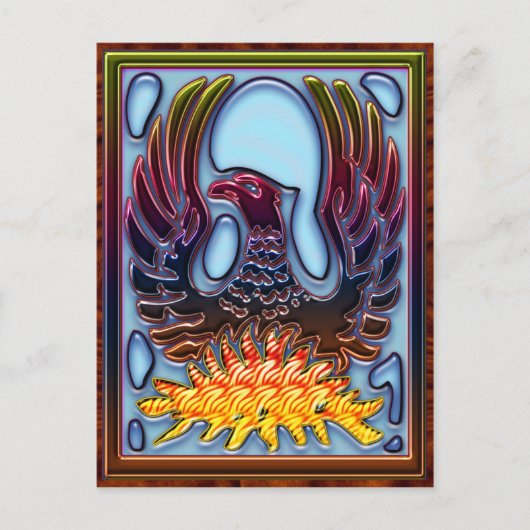 Carte Postale Phénix s'élevant des cendres et des flammes (Devant)