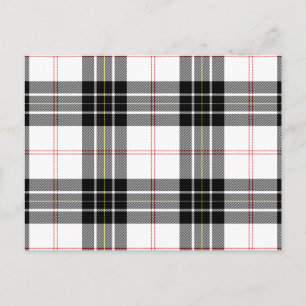 Carte Postale Pherson tartan noir blanc plaid
