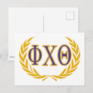 Carte Postale Phi Chi Theta Grecques avec couronne