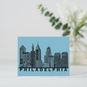 Carte Postale Philadelphia Postcard – Iconic Skyline Silhouette  (Debout devant)