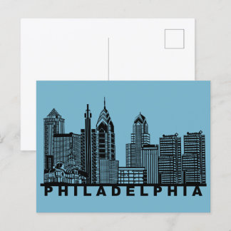 Carte Postale Philadelphia Postcard – Iconic Skyline Silhouette 