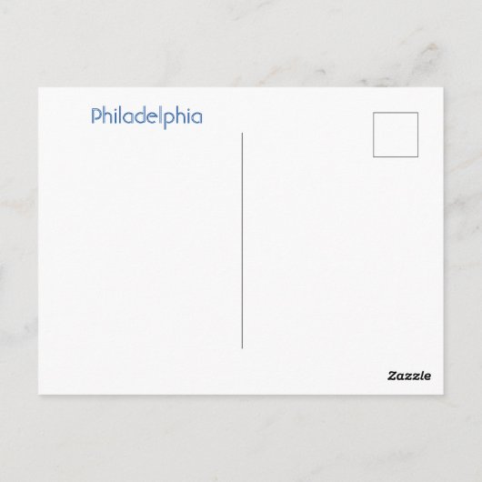Carte Postale Philadelphie (Dos)