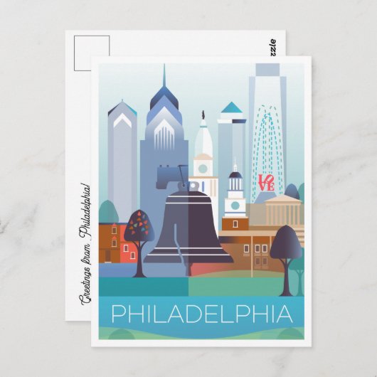 Carte postale Philadelphie (Devant / Derrière)