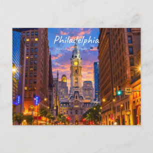 Carte Postale Philadelphie, États-Unis - Hôtel de ville - Ciel c