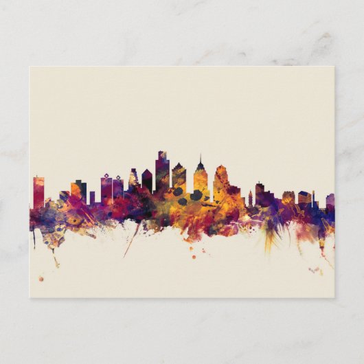 Carte Postale Philadelphie Pennsylvanie Skyline (Devant)
