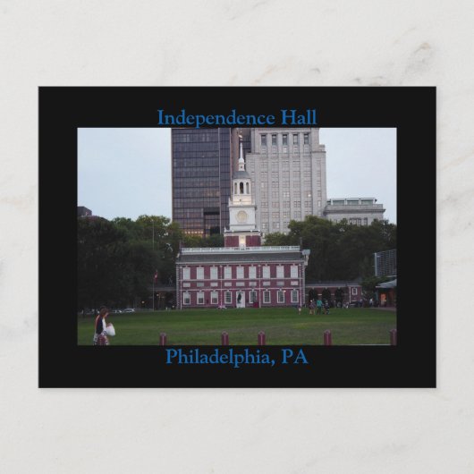 Carte postale Philadelphie, salle de l'Indépendanc (Devant)