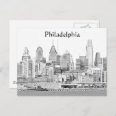 Carte postale Philadelphie Sketch (Devant / Derrière)