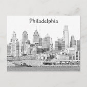 Carte postale Philadelphie Sketch (Devant)