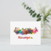 Carte Postale Philadelphie skyline in watercolor (Debout devant)