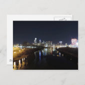 Carte Postale Philadelphie Skyline la nuit (Devant / Derrière)