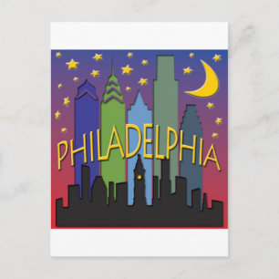 Carte Postale Philadelphie Skyline vie nocturne