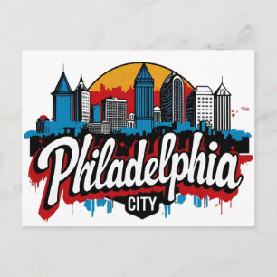 Carte Postale Philadelphie ville Pennsylvanie États-Unis vue rét