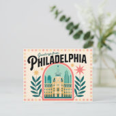 Carte postale Philadelphie vintage | Salutations d (Debout devant)