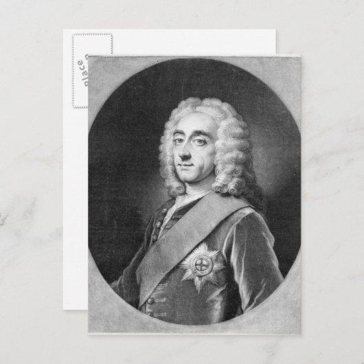 Carte Postale Philip Dormer Stanhope, gravé par John Simon (Devant / Derrière)