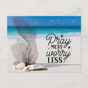 Carte Postale Philippians 4:6-7 Pray More Worry Less Sandy Beach