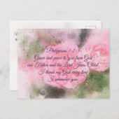 Carte Postale Philippiens 1:2 grâce et paix pour vous, Écriture (Devant / Derrière)