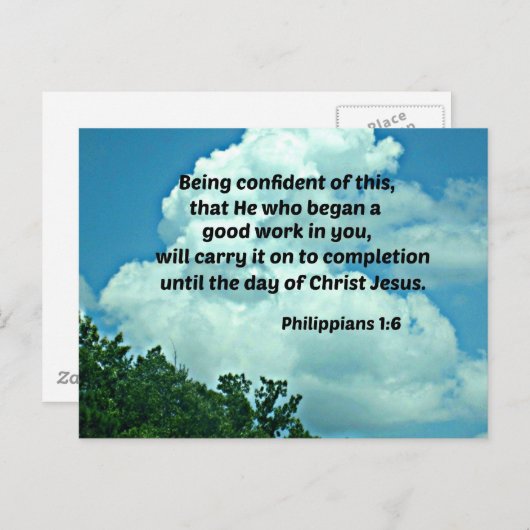 Carte Postale Philippiens 1:6 Étant convaincu de cela, ... (Devant / Derrière)