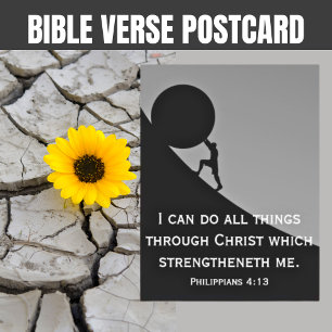 Carte Postale Philippiens 4:13 Bible Verse Christian