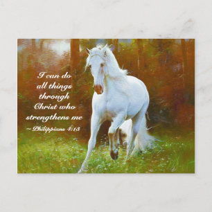 Carte Postale Philippiens 4:13 Tout par le Christ, Cheval