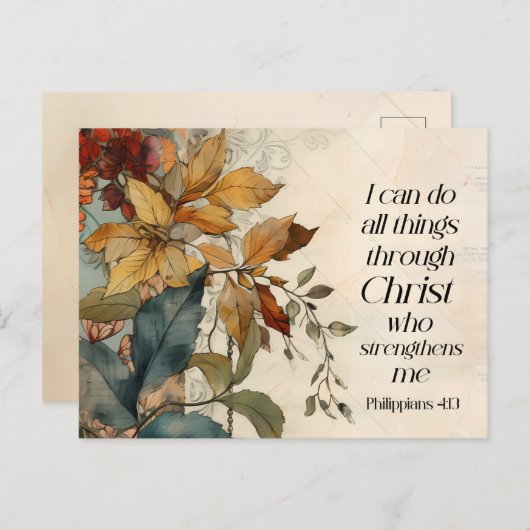 Carte Postale Philippiens 4:13 Toutes les choses par la Bible du (Devant / Derrière)
