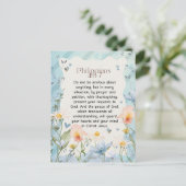 Carte Postale Philippiens 4:6-7 Verset de la Bible chrétienne Aq (Debout devant)