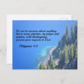 Carte Postale Philippiens 4:6 Ne vous inquiétez pas de quoi que  (Devant / Derrière)