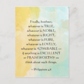 Carte Postale Philippiens 4:8 Quoi qu'il soit vrai, (Devant)