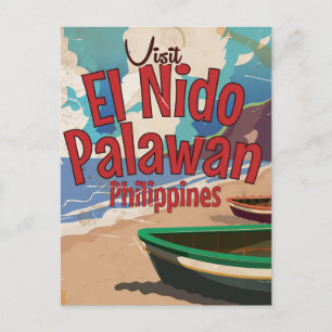 Carte Postale Philippines, El Nido, Palawan Travel poster.