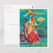 Carte Postale Philippines, femmes en costumes traditionnels (Devant / Derrière)