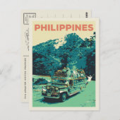 Carte Postale Philippines, Jeepney in Luzon, cordillère centrale (Devant / Derrière)