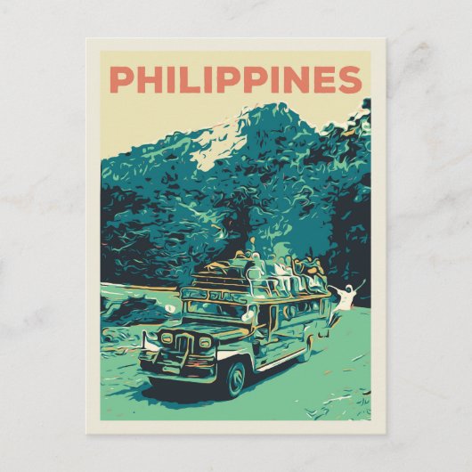 Carte Postale Philippines, Jeepney in Luzon, cordillère centrale (Devant)
