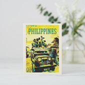 Carte Postale Philippines, Jeepney surchargé (Debout devant)