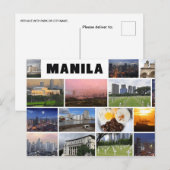 Carte Postale philippines maniaques vintages Aquarelle de voyage (Devant / Derrière)