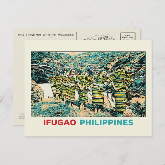Carte Postale Philippines, peuple Ifugao Cordillera Centre (Devant / Derrière)