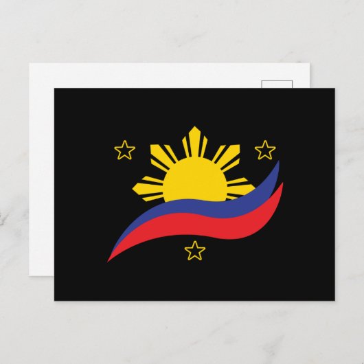 Carte Postale Philippines Philippin Pinoy Drapeau (Devant / Derrière)