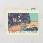 Carte Postale Philippines, plage de Boracay dans les îles Visaya (Devant / Derrière)