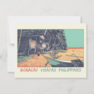 Carte Postale Philippines, plage de Boracay dans les îles Visaya