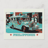 Carte Postale Philippines, une Jeepney emblématique à Manille (Devant)