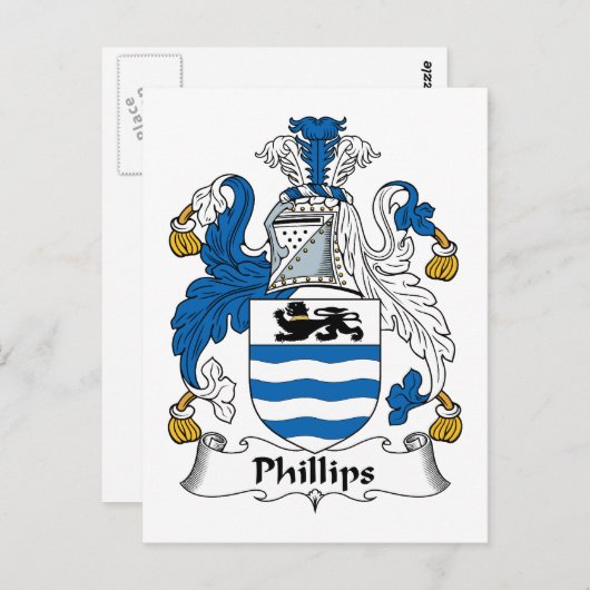 Carte Postale Phillips Family Crest (Devant / Derrière)