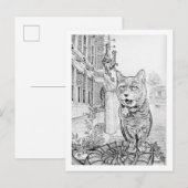 Carte Postale Philly Cat near Academy of Natural Sciences  (Devant / Derrière)