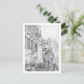 Carte Postale Philly Cat near Academy of Natural Sciences  (Debout devant)