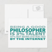Carte Postale Philosophe 3% Talent (Devant / Derrière)