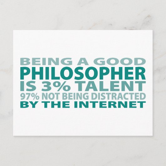 Carte Postale Philosophe 3% Talent (Devant)