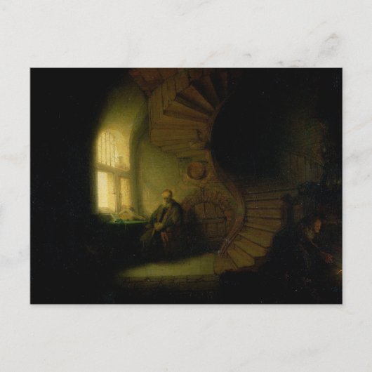 Carte Postale Philosophe en méditation, 1632 (Devant)
