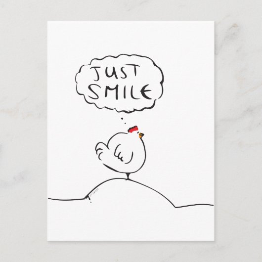 Carte Postale Philosophie Poulet - juste sourire (Devant)