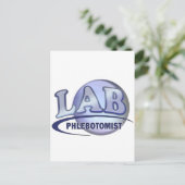 Carte Postale PHLEBOTOMISTE Fun Blue LOGO (Debout devant)