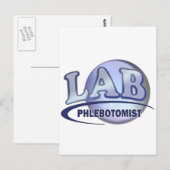 Carte Postale PHLEBOTOMISTE Fun Blue LOGO (Devant / Derrière)